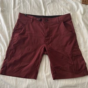 Prana burgundy shorts size 34W 10L